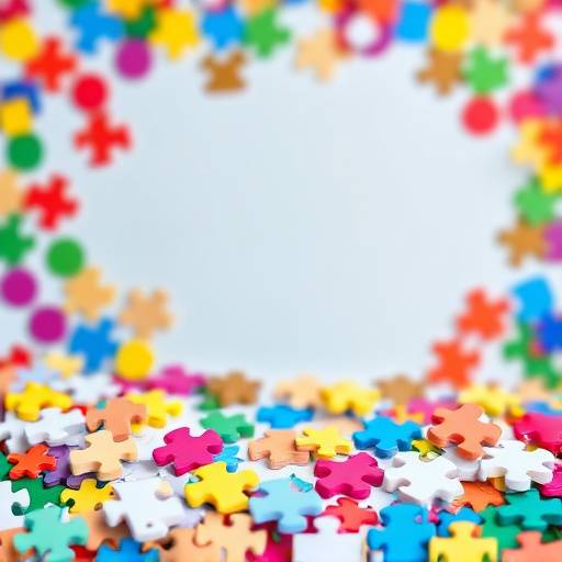 カラフルパズルのゲーム画面のスクリーンショット。ピースを組み合わせて絵を完成させている途中。