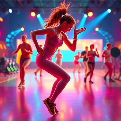 リズムdeエクササイズの詳細なゲーム画面